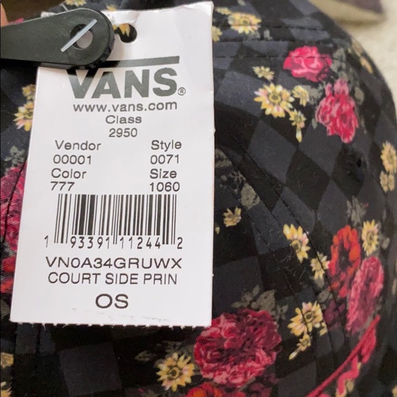 VANS Hats Womens Court Side Print Cap - Floral - Picture 6 of 8